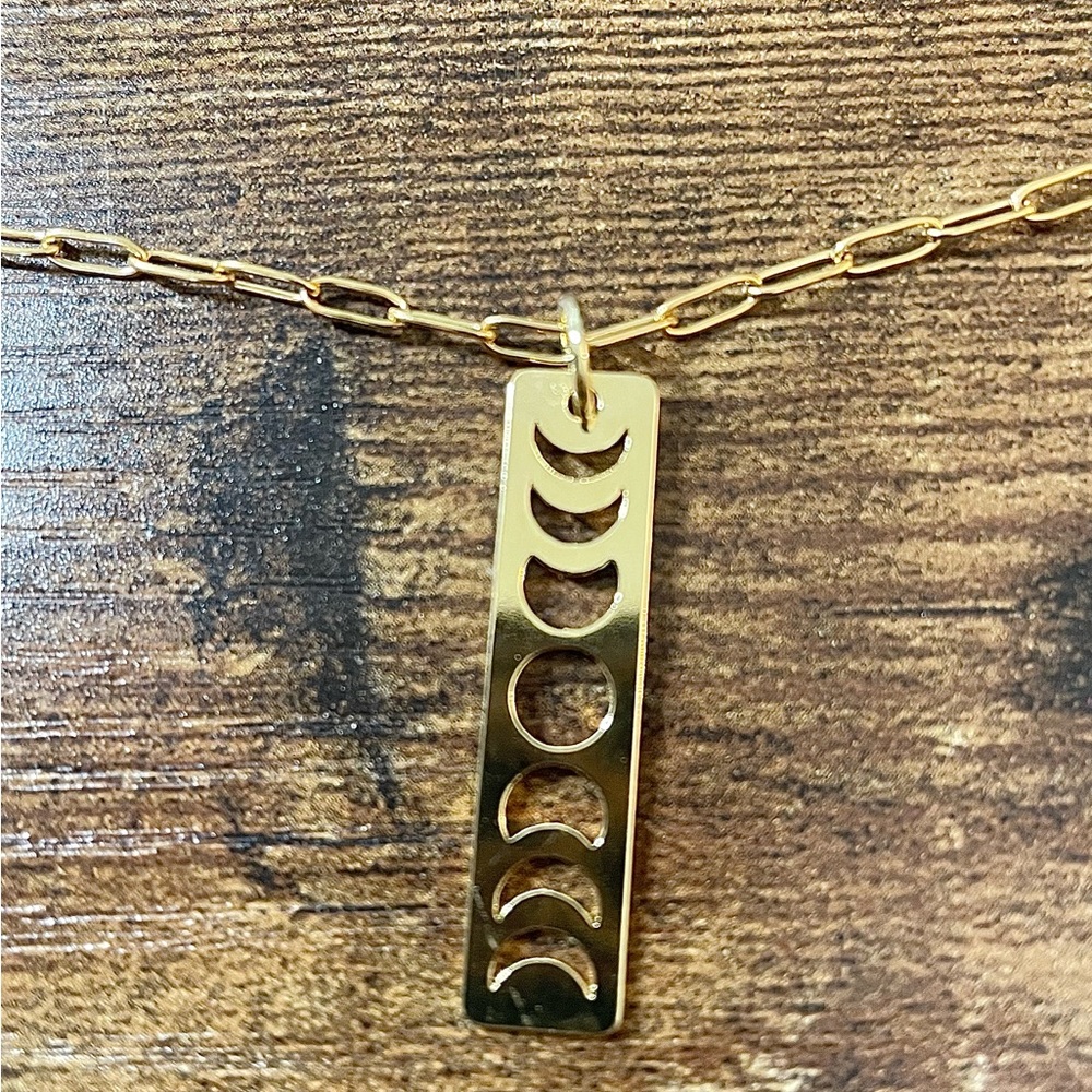 Handmade Gold Moon Phase Necklace